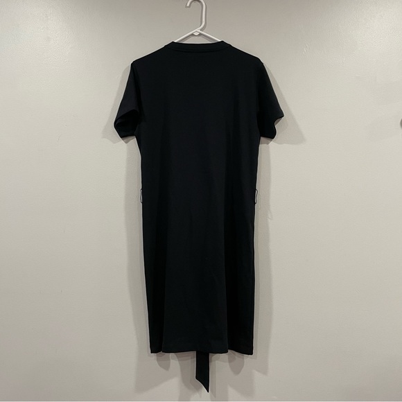 Vince Tie Waist Black Cotton T-Shirt Dress Sz M - Picture 5 of 9